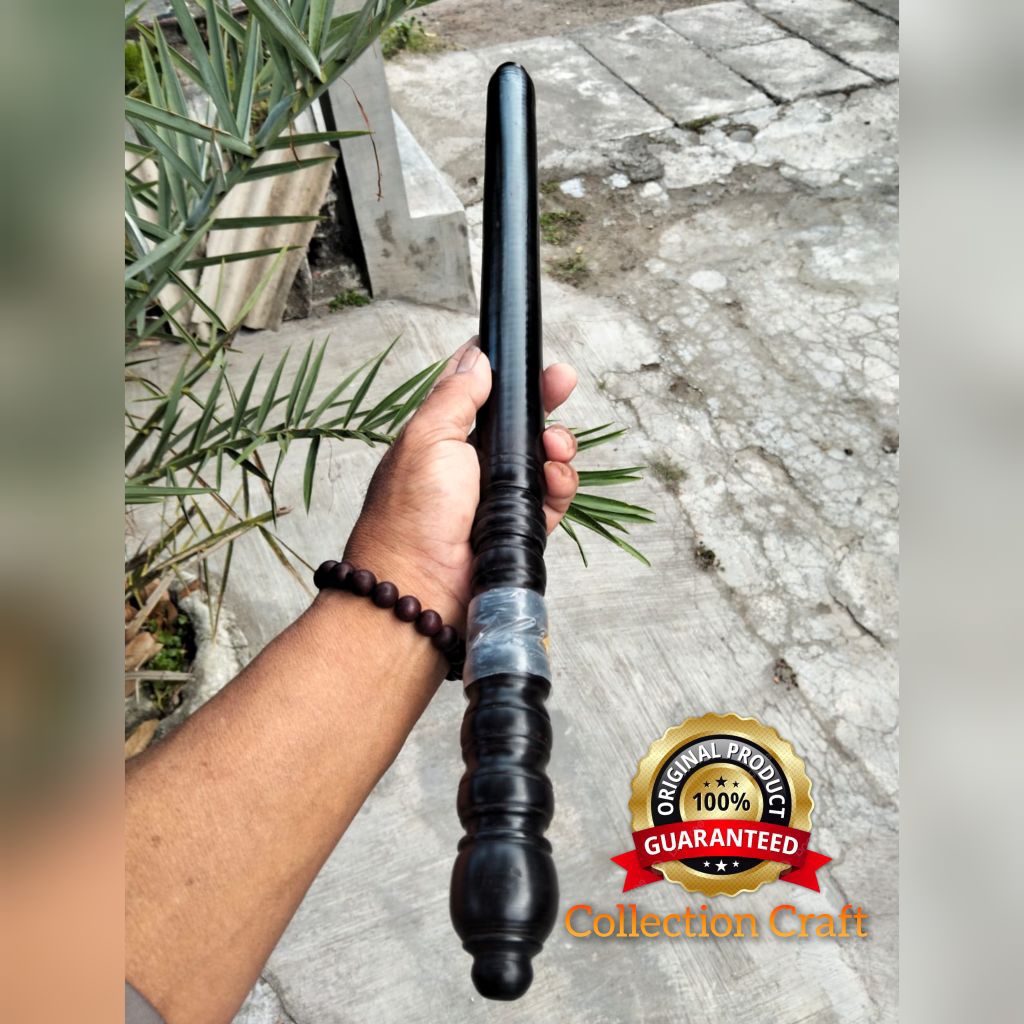 Tongkat godo/Tongkat Gada Kayu Kelor hitam berkualitas