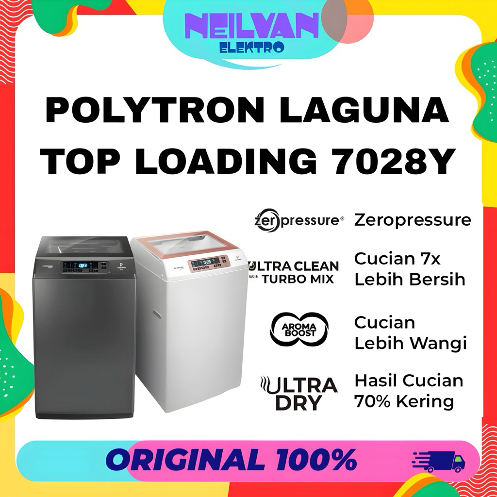 Mesin cuci 1 tabung 7 kg polytron zeromatic laguna series mesin cuci polytron 1 tabung 7 kg