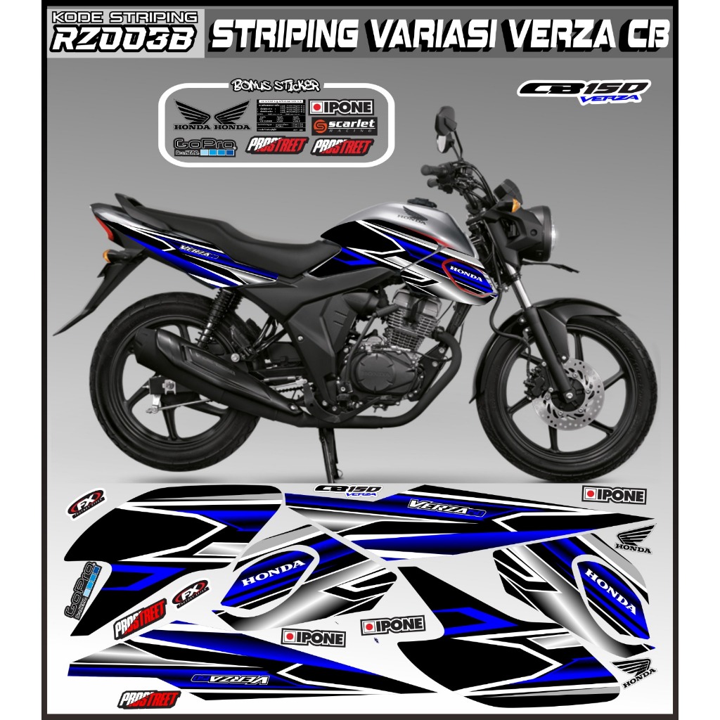 Striping Honda CB Verza 150 / Variasi Cb Verza 150 / decal Stiker Verza 150