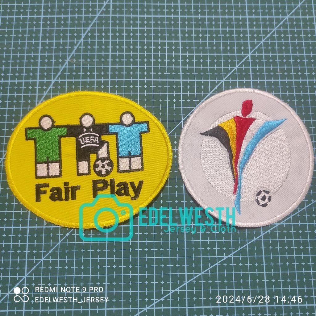 PATCH/BADGE/EMBLEM EURO 2000 (Sepasang) BORDIR HIGH QUALITY