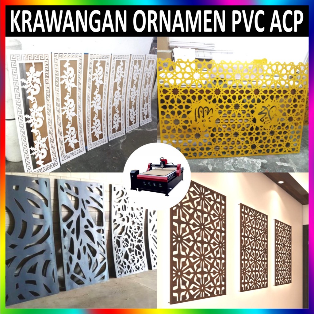 KRAWANGAN ORNAMEN PVC & ACP BOARD PANEL HIAS SEKAT PEMBATAS CUSTOM DESIGN & UKURAN BEBAS MURAH CEPAT
