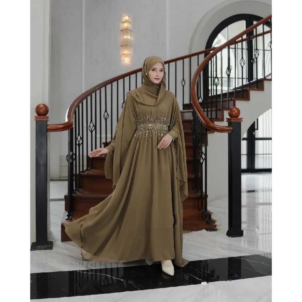 Gamis Mewah Ceruty Babydoll Payet Abaya Modern Gamis Abaya Terbaru 2025 Abaya Polos Mewah Simple