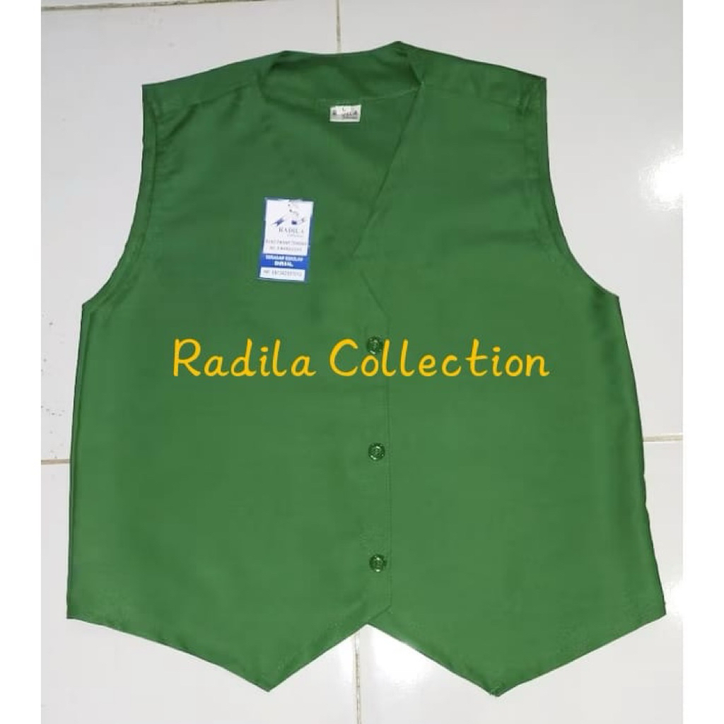 Seragam Sekolah Rompi SD Hijau MI Kain Katun Drill
