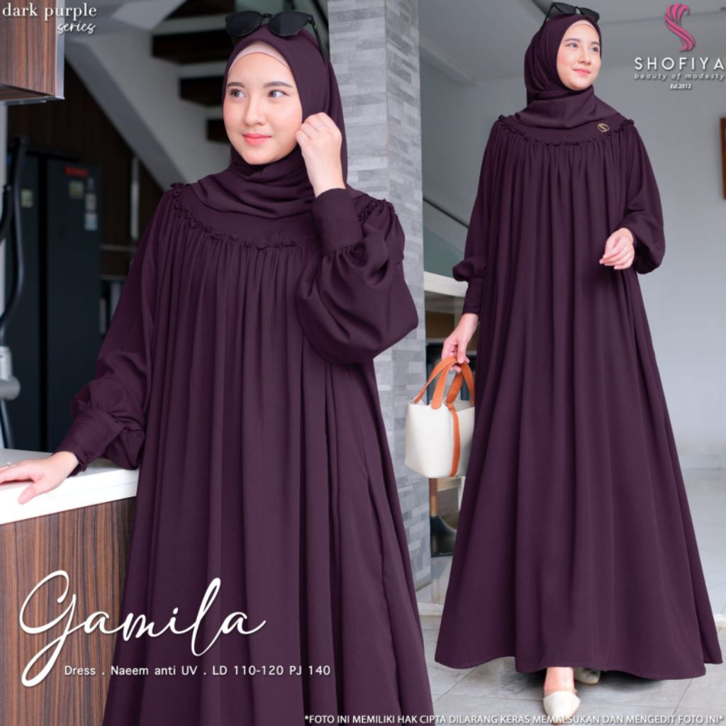 (NEW) GAMIS DRESS GAMILA BY SHOFIYA // WANITA FASHION MUSLIM // HELEN -DRESS BY SHOFIYA