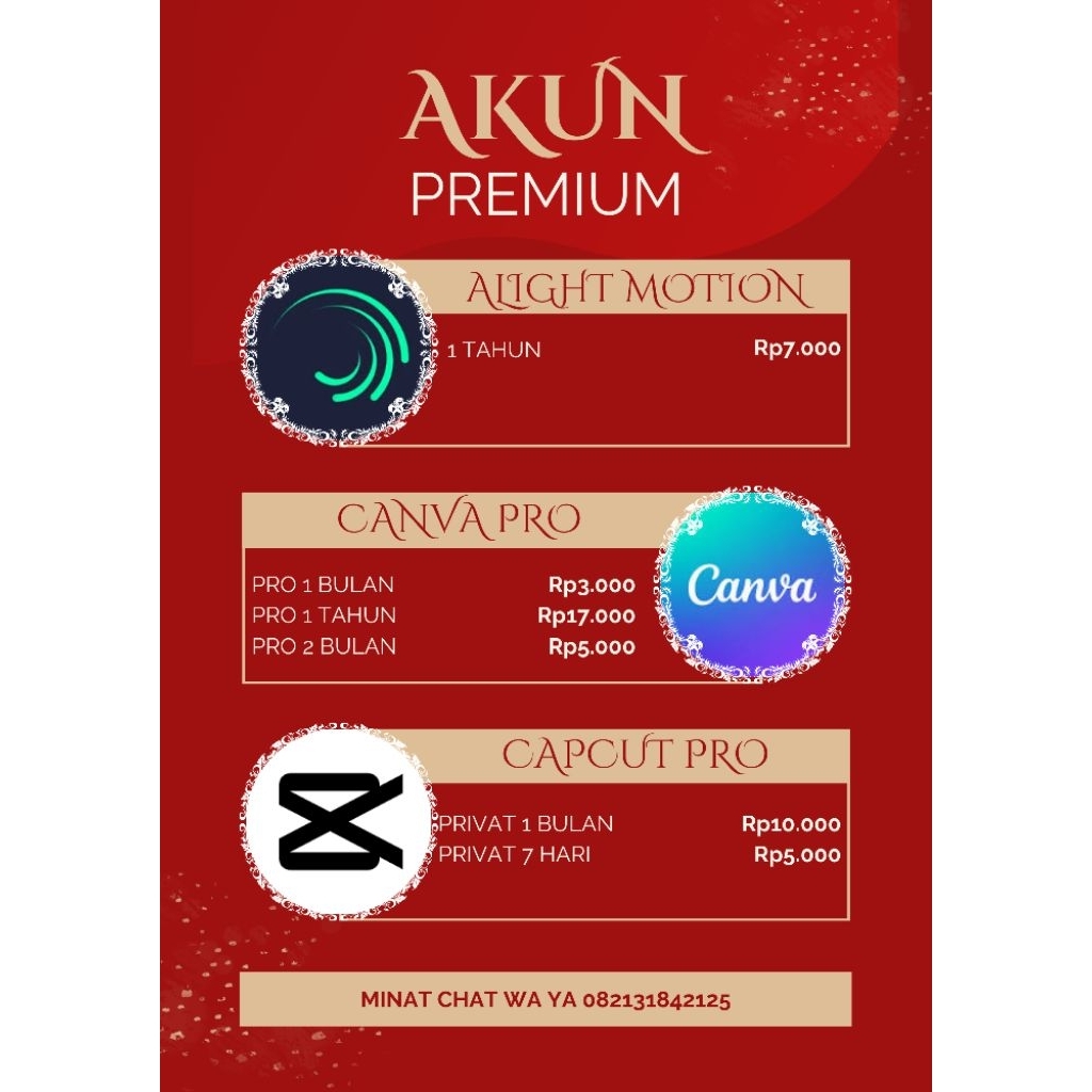 AKUN PREMIUM ALIGHT MOTION 1 Tahun