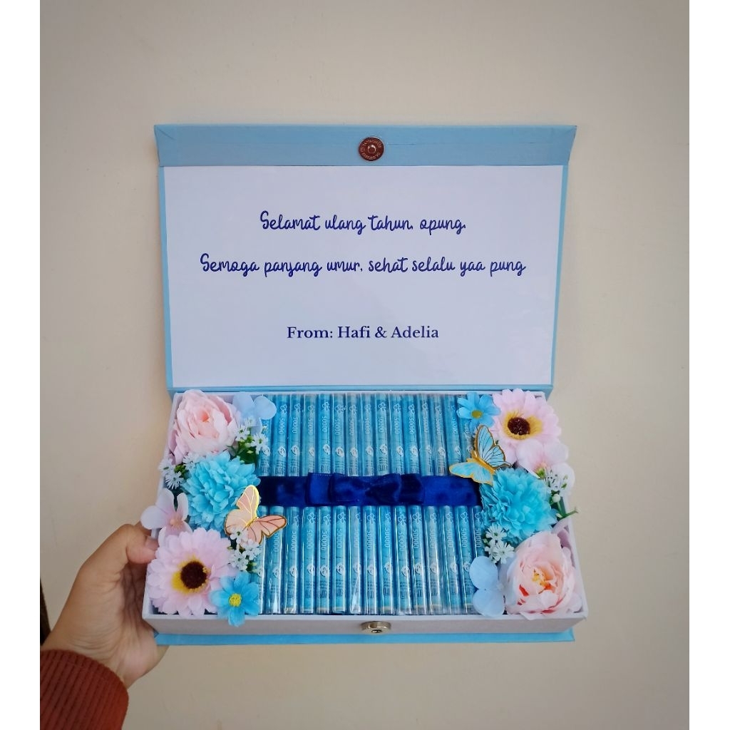 FLOWER MONEY BOX MONEY GIFT BOX KADO ULTAH ANNIVERSARY