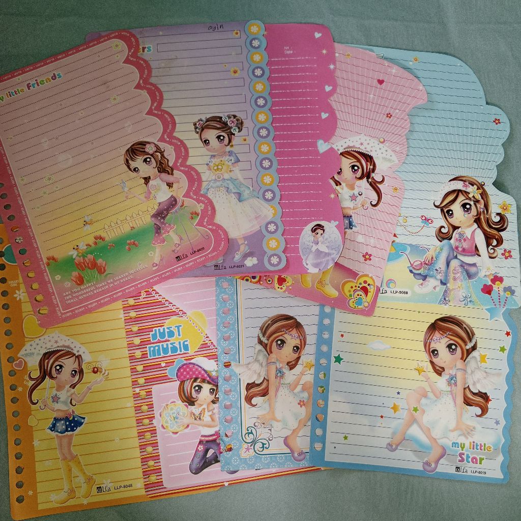[ MINIMAL ORDER 5 LEMBAR ] ISI BINDER PINK HANNA WHITE NON HARVEST LOOSE LEAF A5 LANGKA JADUL 20 RIN