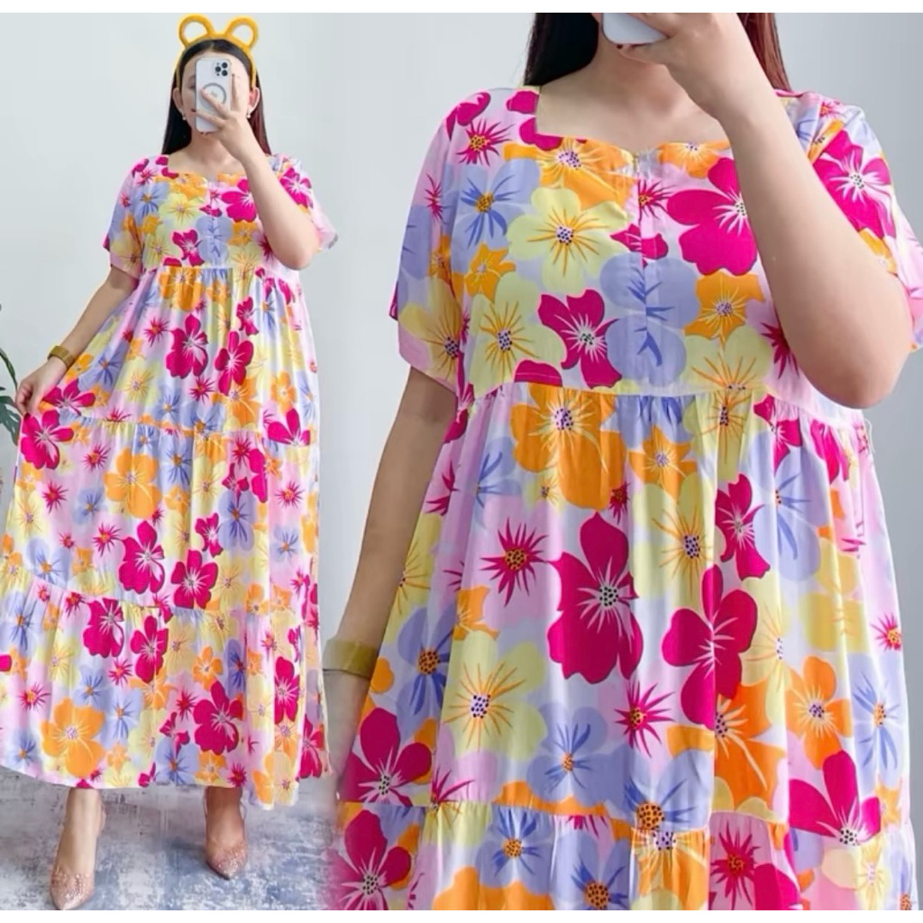 DASTER YURI DRESS DASTER REMPEL SUSUN PANJANG MOTIF TERBARU