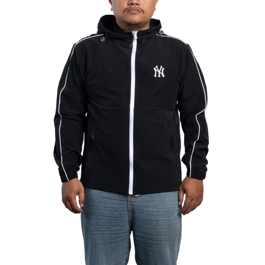 Jaket Mlb Sportive Varsity Piping Windbreaker New York Yankees Black