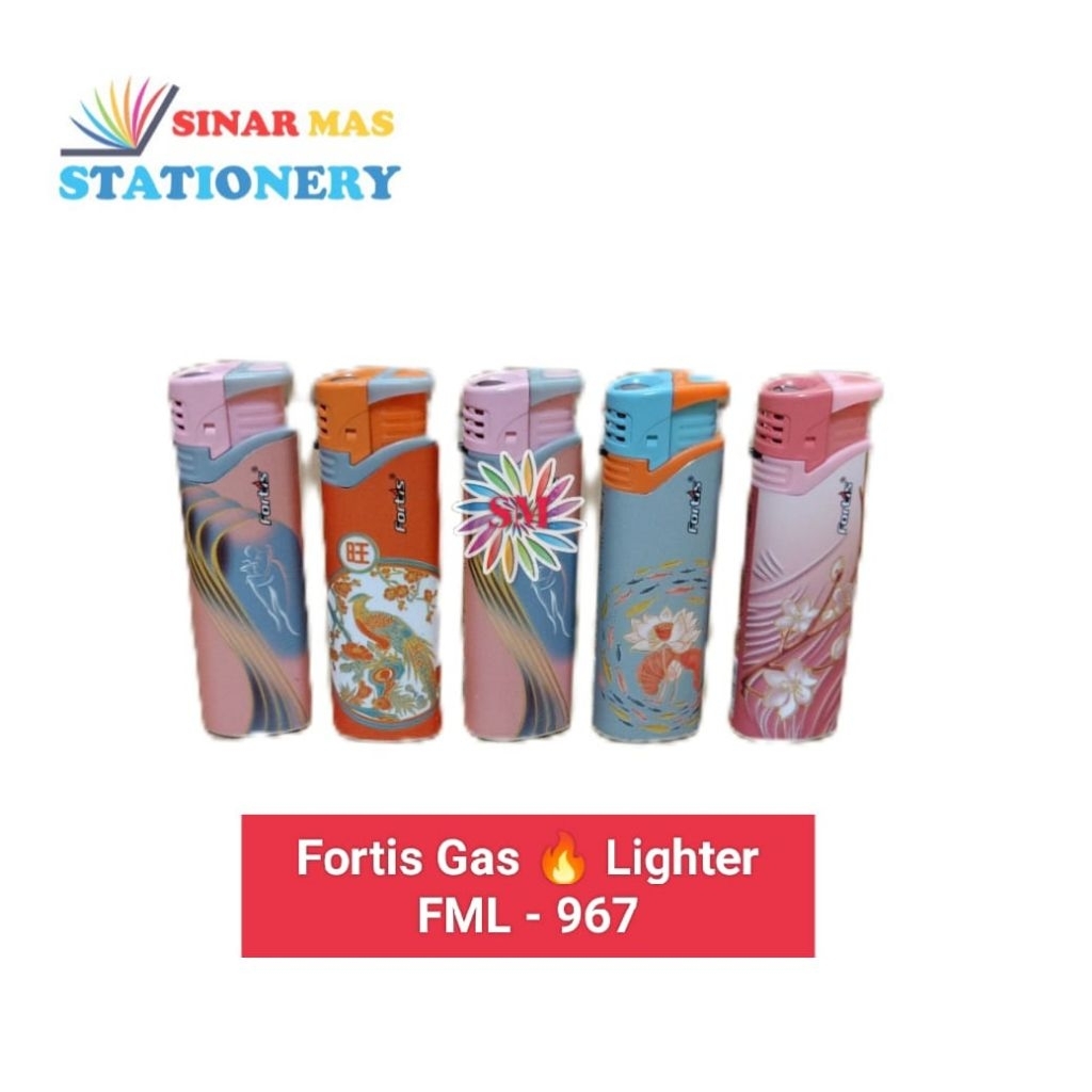 Korek Api Gas Bara Fortis Gas Lighter Jet Flame Refillable Korek Api Elektrik M2000 Type Blossom