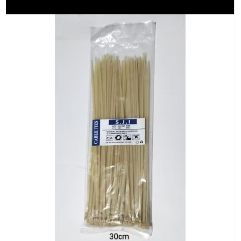 rivet cable ties kabel tis 3,6 x 300mm warna gading (100pcs) alat pengikat nylon 66 Zip tie berkuali