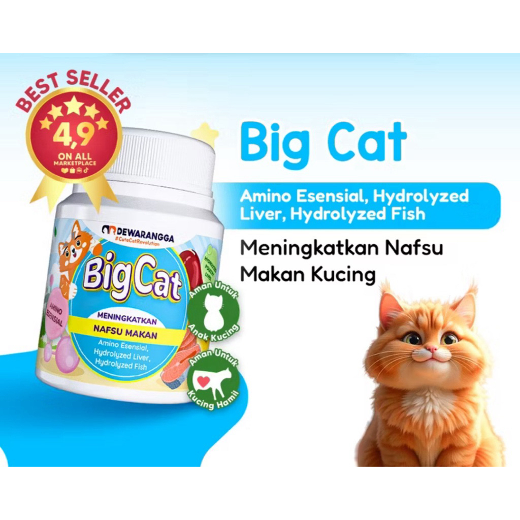 BIG CAT Dewarangga Vitamin Penambah Napsu Makan & Menggemukkan Kucing