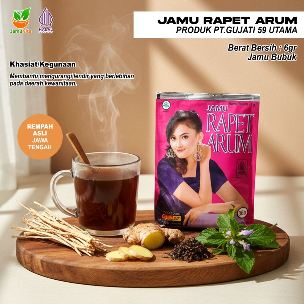 

Jamu Rapet Arum - Jamu kewanitaan // Bubuk // 6 Gram // Isi 10 pcs