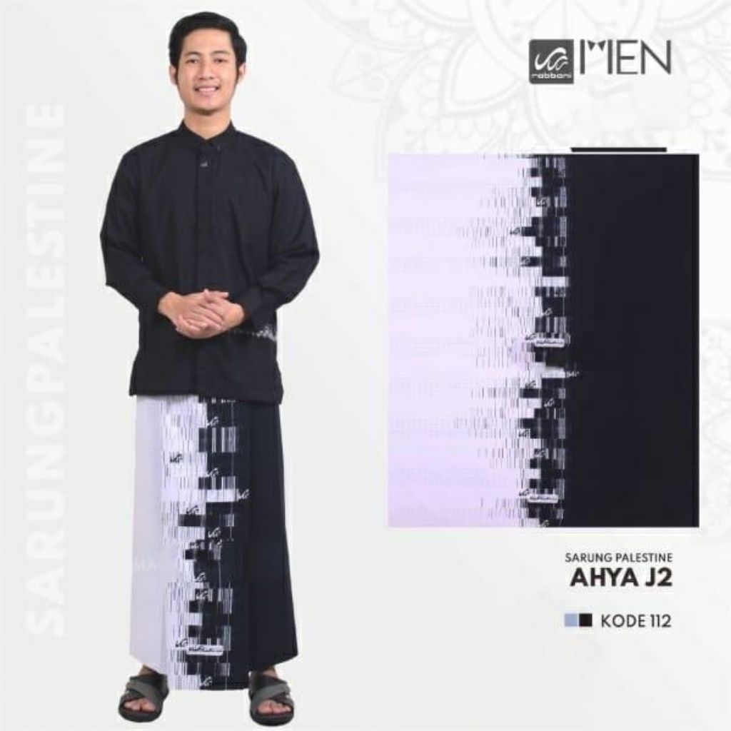 RABBANI_ SARUNG RABBANI AHYA hitam putih / Sarung Rabbani palestina