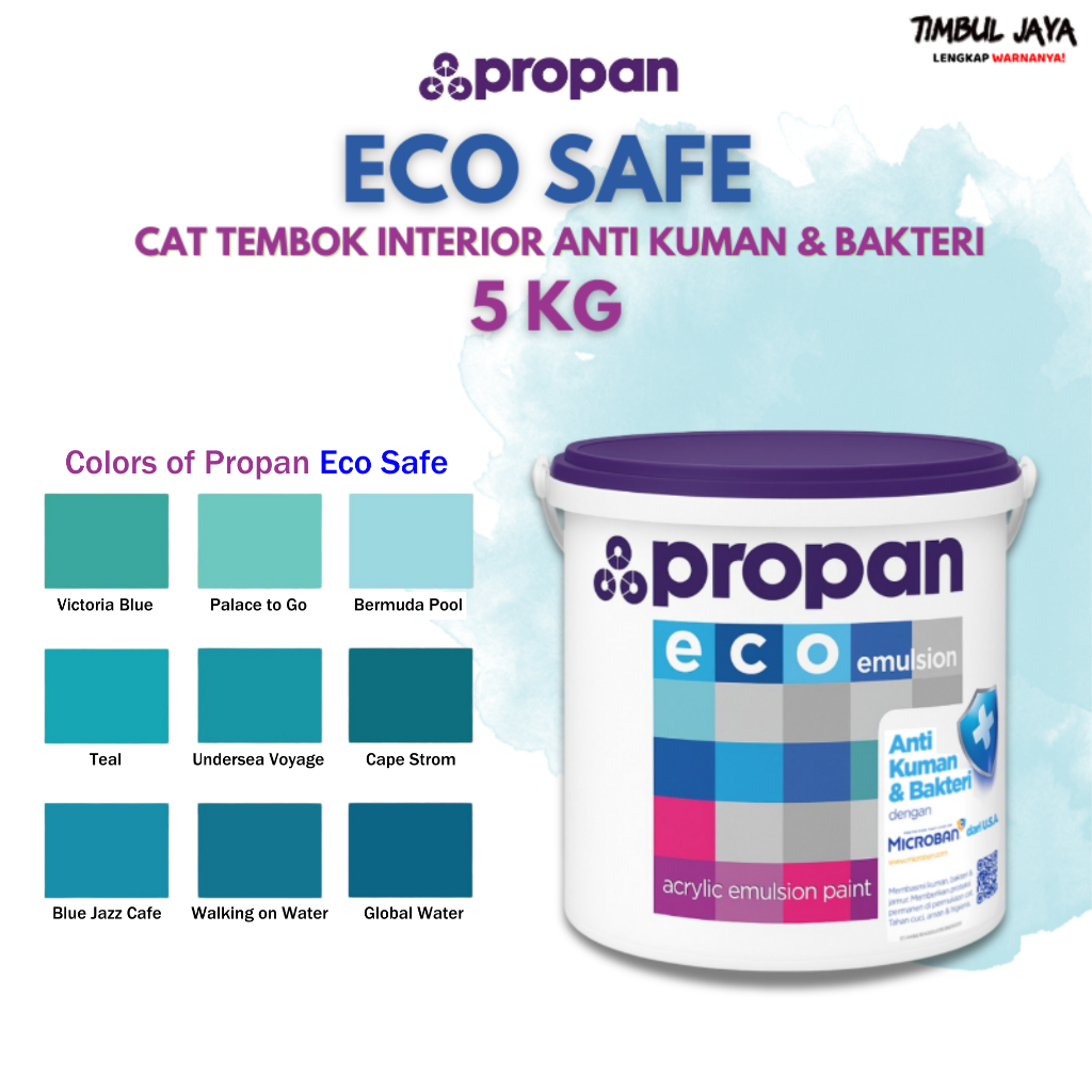 Cat Tembok Propan 5 Kg Eco Safe Interior Hasil Matt Anti Bakteri dan Kuman / Cat Propan Toska Tosca 