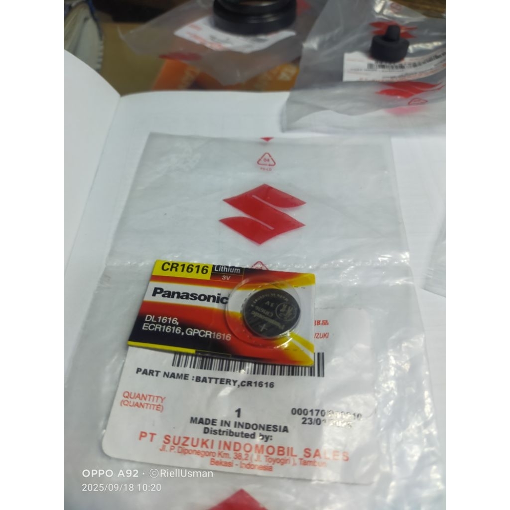 Batre kunci Remot Suzuki Ertiga CR1616 Panasoic Asli Suzuki