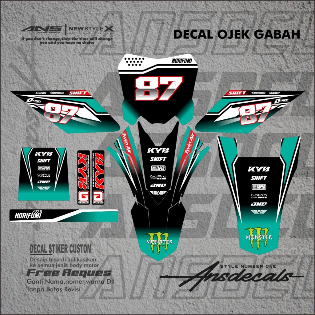 Decal ojek gabah stiker gabah stiker yz decal motor angkut gabah decal taxi gabah