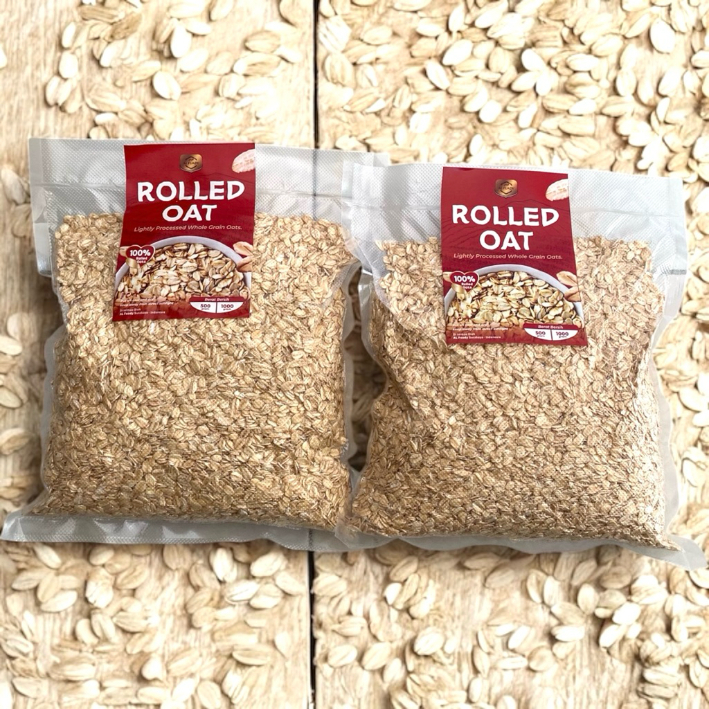 

Rolled Oat 1Kg Makan Sarapan Sehat - Oatmeal Sereal Oat Overnight Praktis Gandum Utuh Original Kaya Serat Tinggi Protein