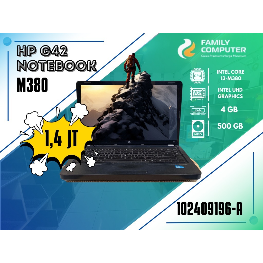 HP G42  NOTEBOOK M380 | INTEL CORE I3-M380 | INTEL UHD GRAPHICS