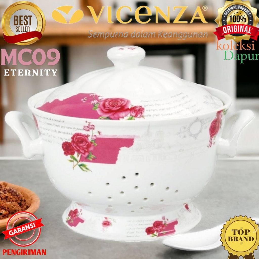 Belanga Vicenza 26 cm Mc09 Tempat Nasi Eternity disertai tutup dan sendok nasi, Vicenza Rice bowl po