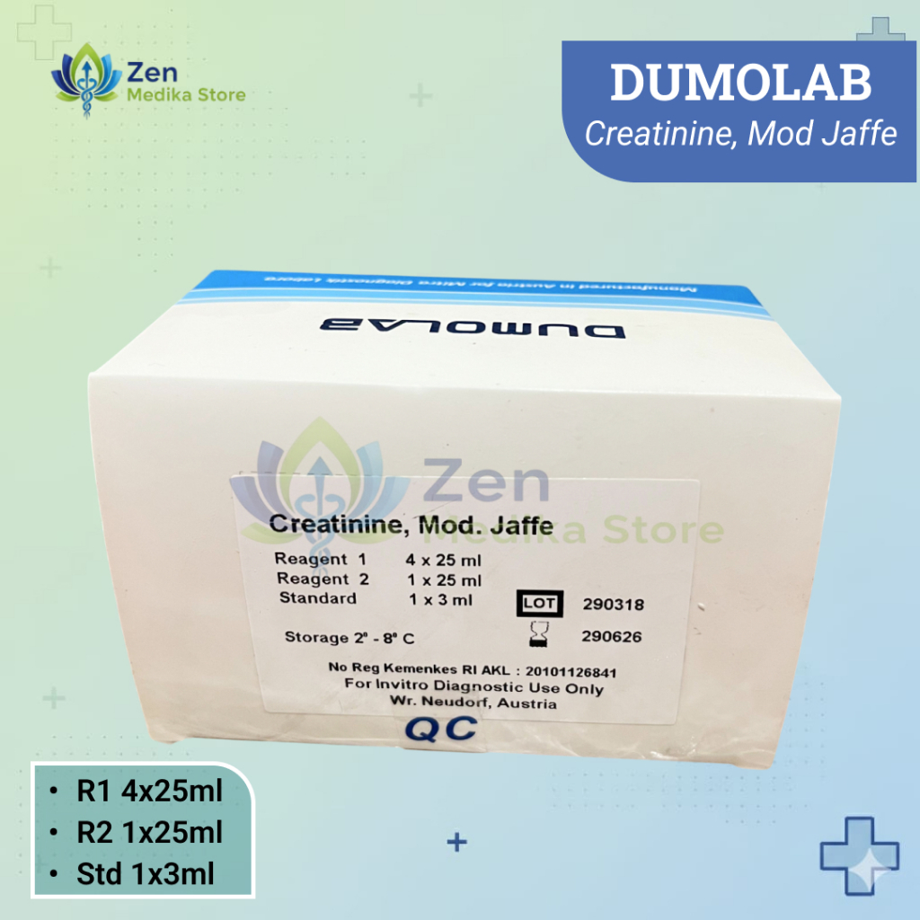 REAGEN CREATININE, Mod Jaffe R1 4x25ml + R2 1x25ml + Standard | DUMOLAB