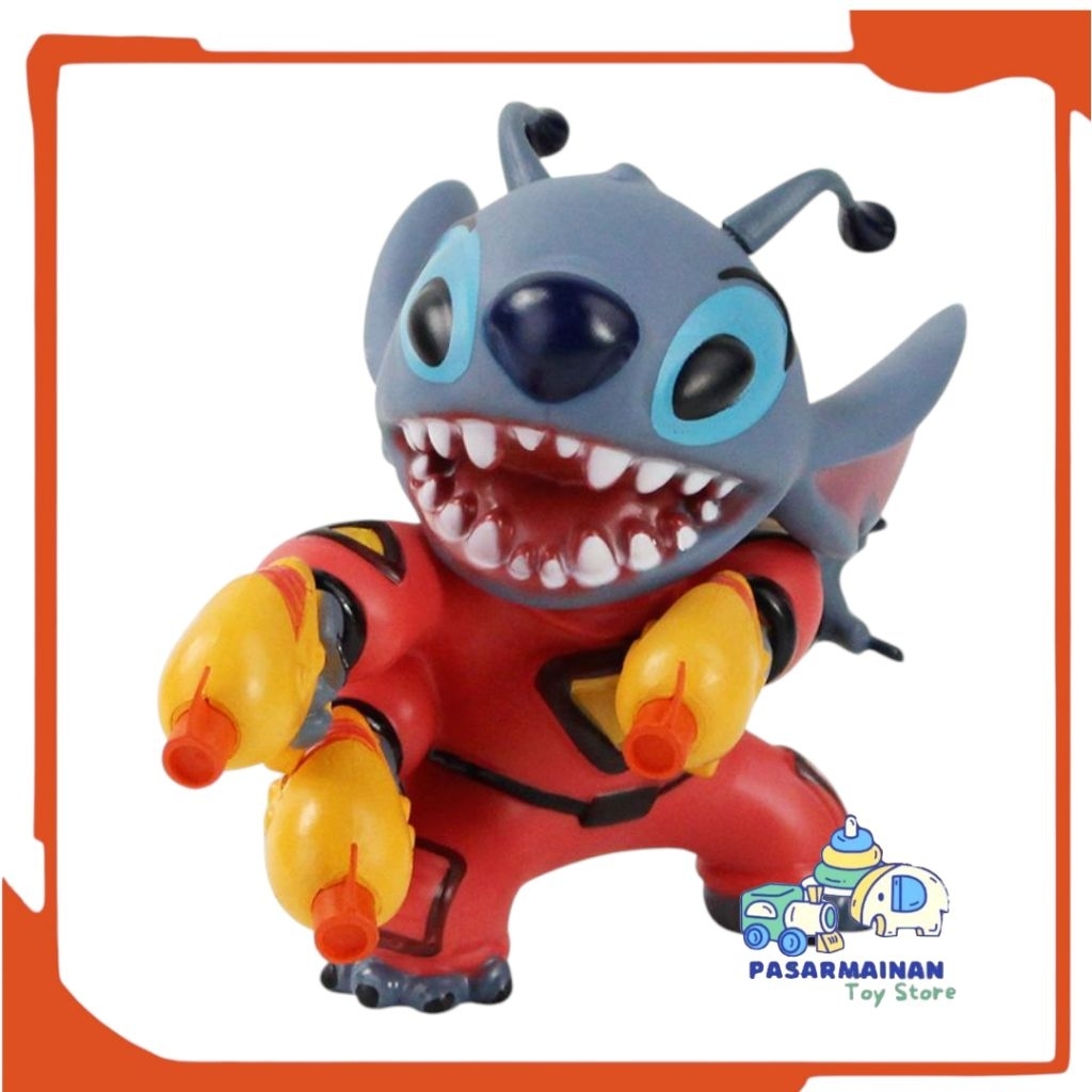 Figure Lilo & Stitch With Laser Guns Experience Mainan Figure Stitch