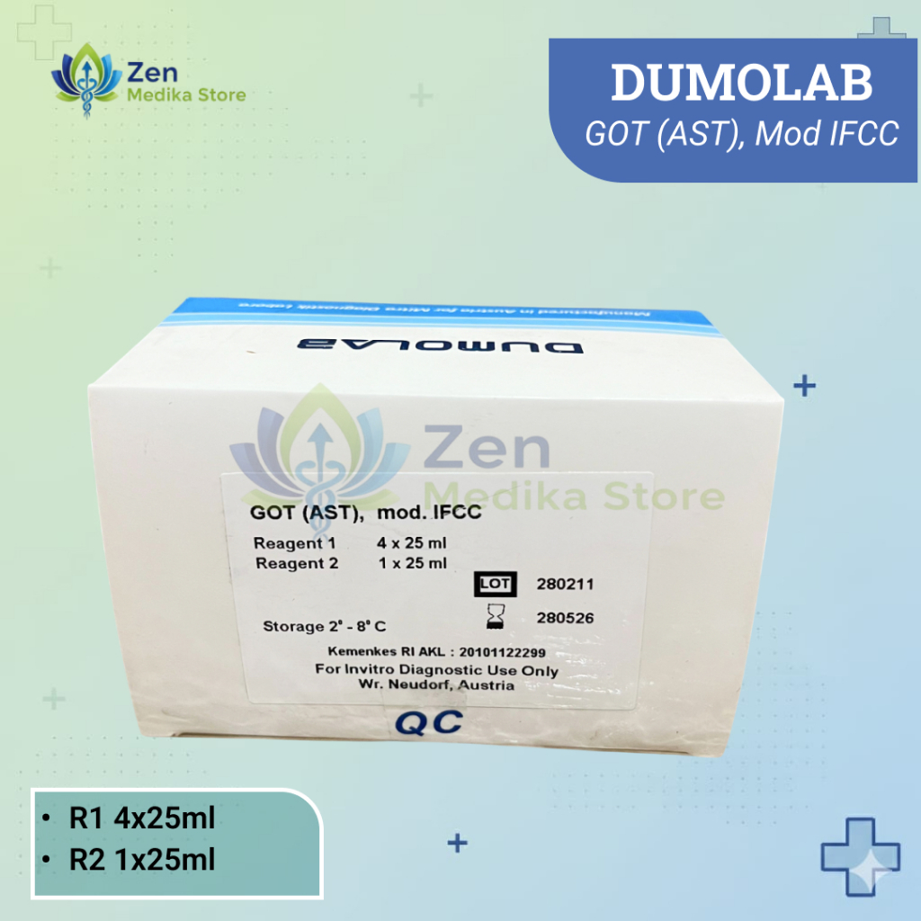 REAGEN AST/GOT/SGOT, mod IFCC R1 4x25ml + R2 1x25ml | DUMOLAB