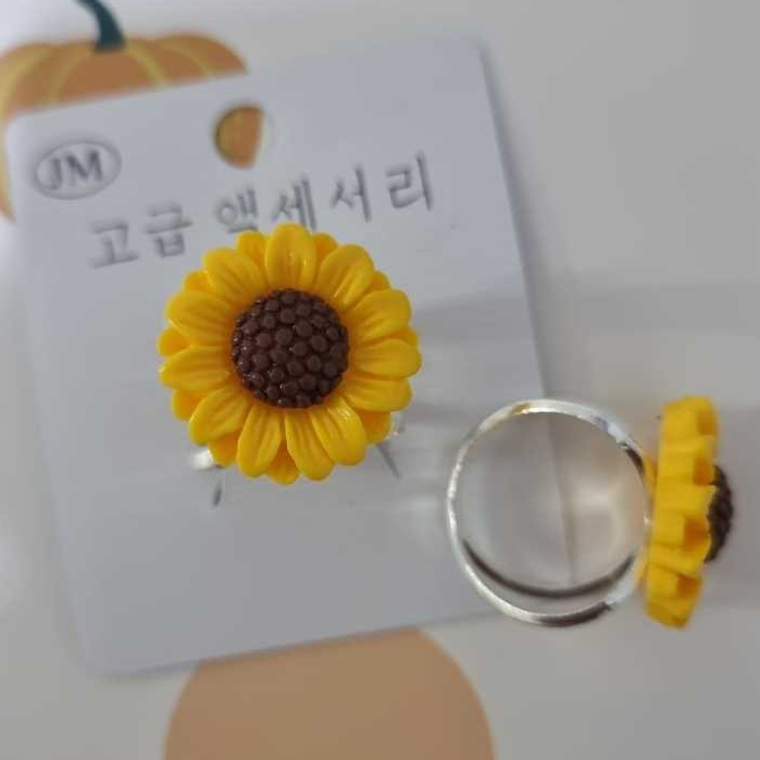 Ring bunga matahari ring motif sunflower ring hijab estetik ring hijab korea