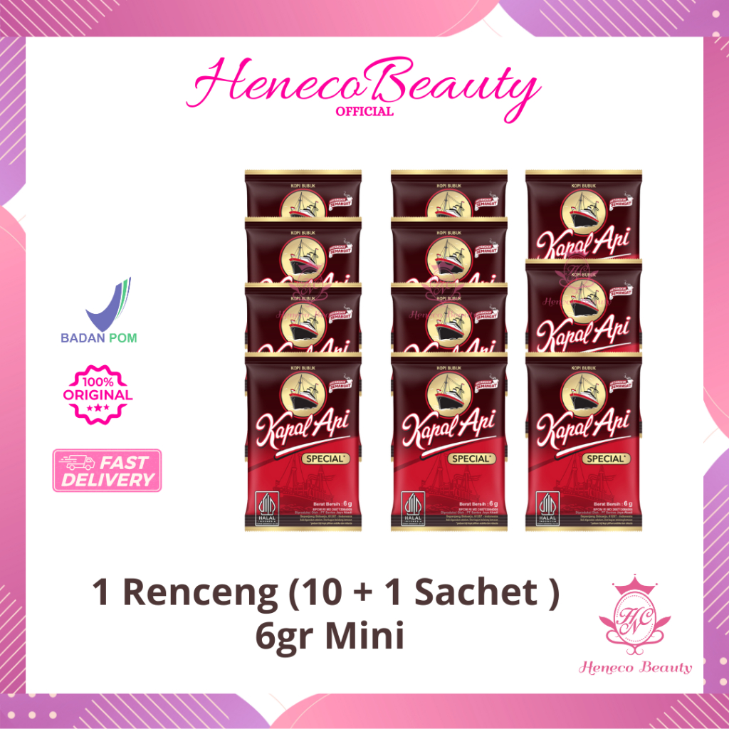 

(RENCENG) KOPI KAPAL API Sachet Mini 6gr Isi 11 Sachet - Kopi Tanpa Gula/HenecoBeauty