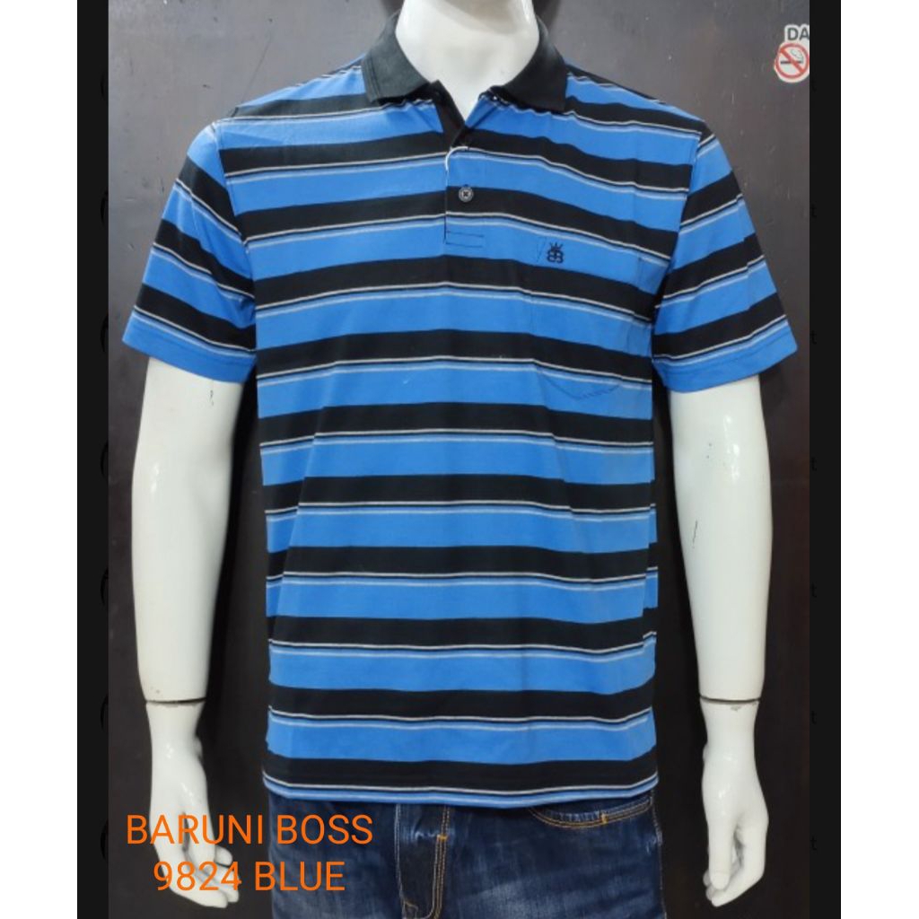 kaos kerah pria dewasa bahan katun brand BARUNI BOSS