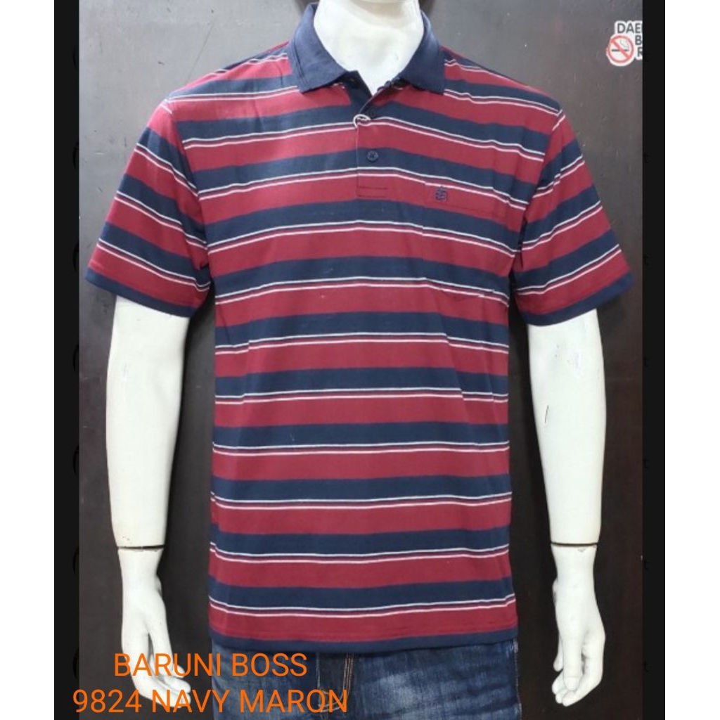 kaos kerah pria dewasa bahan katun brand BARUNI BOSS