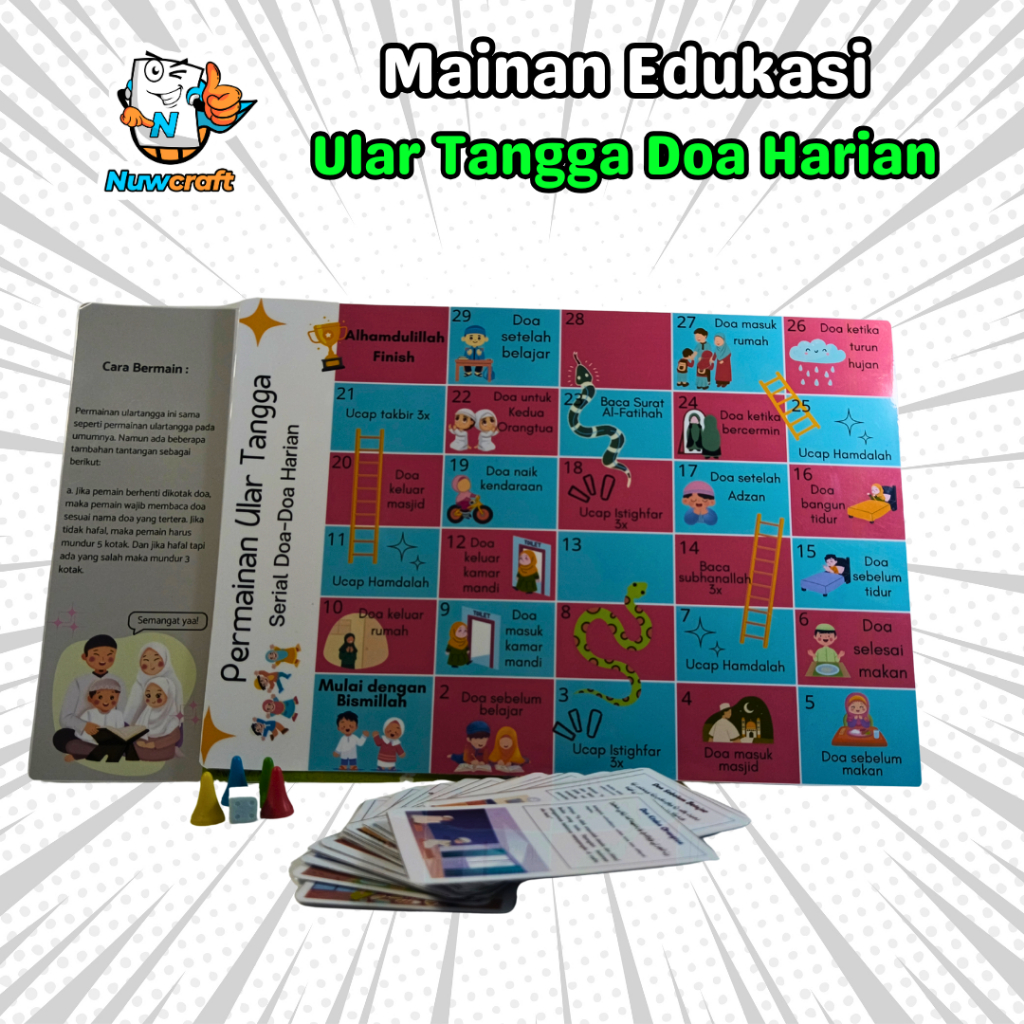 Ular Tangga Edukasi Islami – Permainan Doa Harian Anak Muslim | Board Game Edukasi Seru