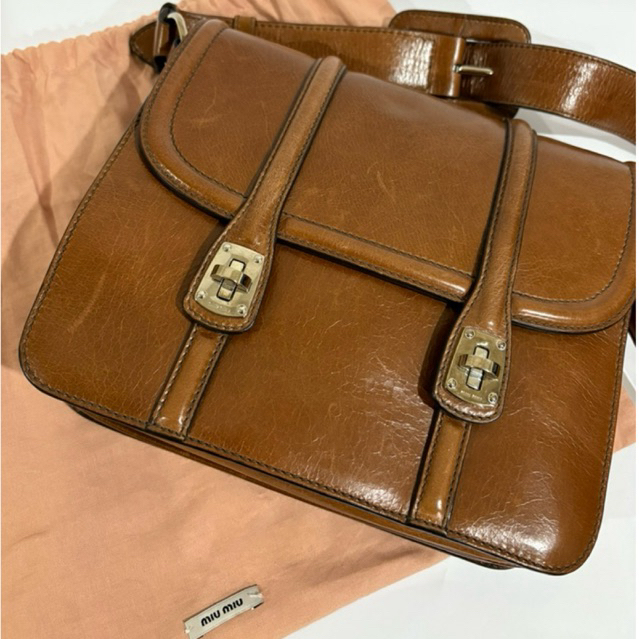 2nd Miu Miu ORIGINAL Sling Bag Palissandro Female Brown