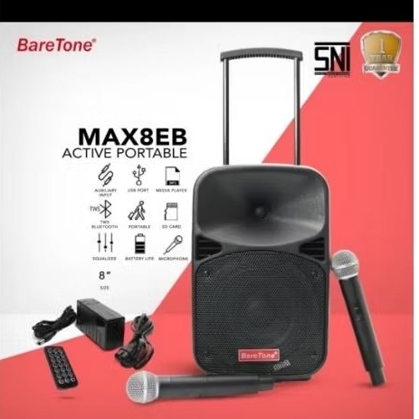 SPEAKER PORTABLE BARETONE MAX08EB SPEAKER  MEETING PORTABLE  BARETONE 8 INCH