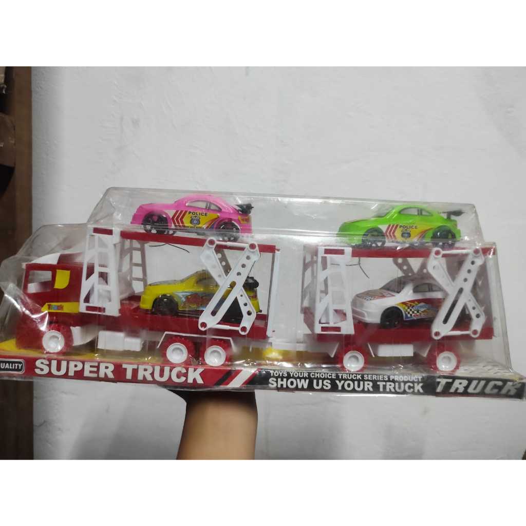 Mainan Anak Laki-laki Truk Gandeng Muat Truk Konstruksi Dan Mobil St 2083 / Mainan Truk Kontainer An