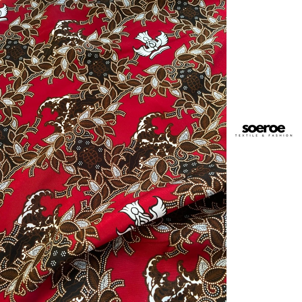 Kain Batik Sekolah Sd Negeri Terbaru Warna Merah Motif Penyu Meteran