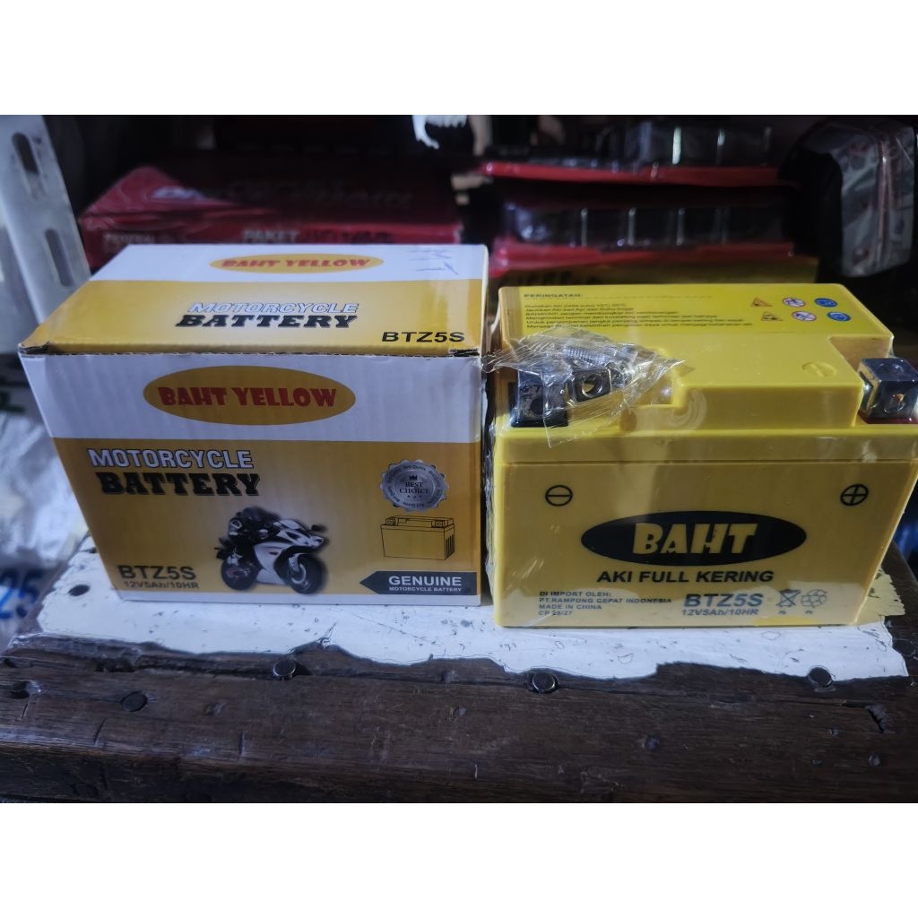 Aki Motor Kering Paling MURAH Aki Kering Terlaris Merk Baht GTZ-5S MF 12V5Ah/10HR
