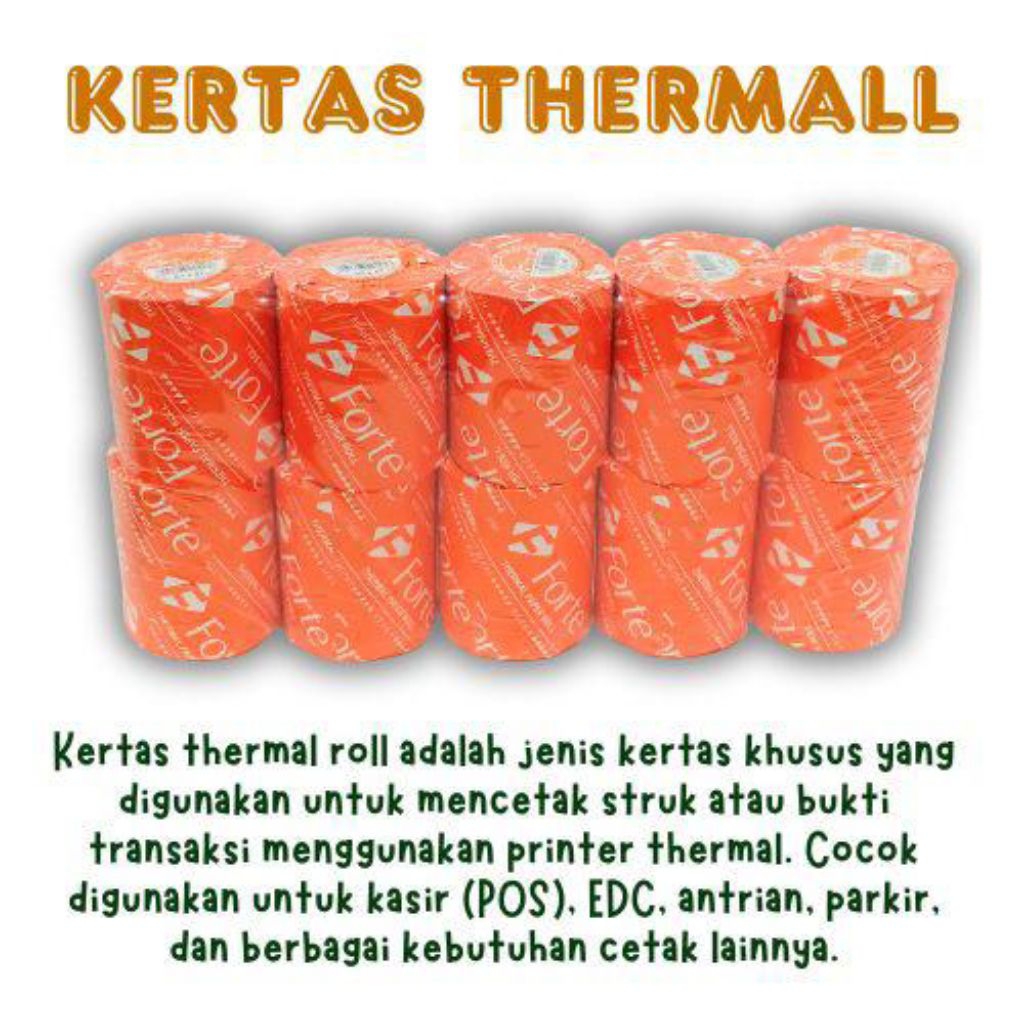 

KertasThermal 57x40/58x40 Struk Kasir isi 10 Roll