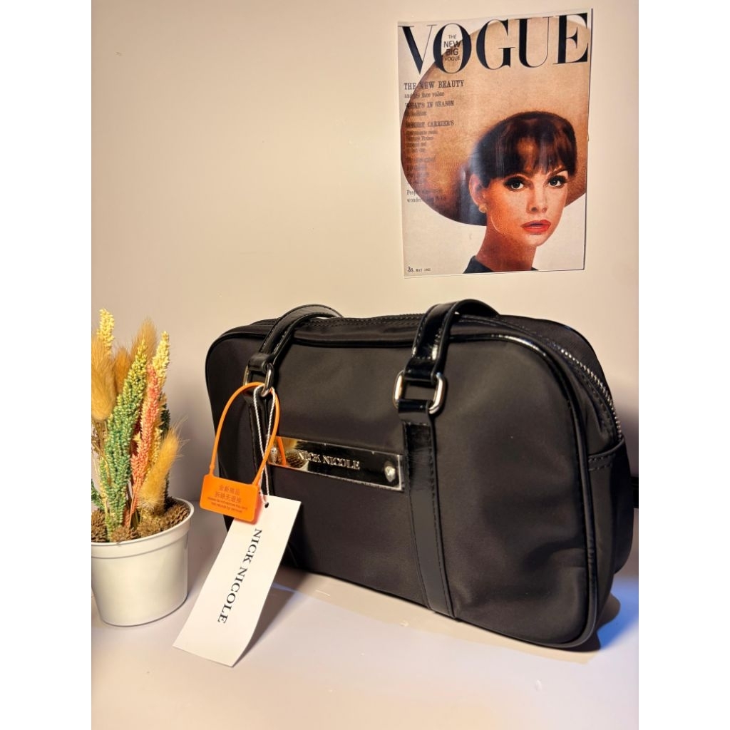 NICK NICOLE CRYSTAL NYLON MINI BOSTON BAG