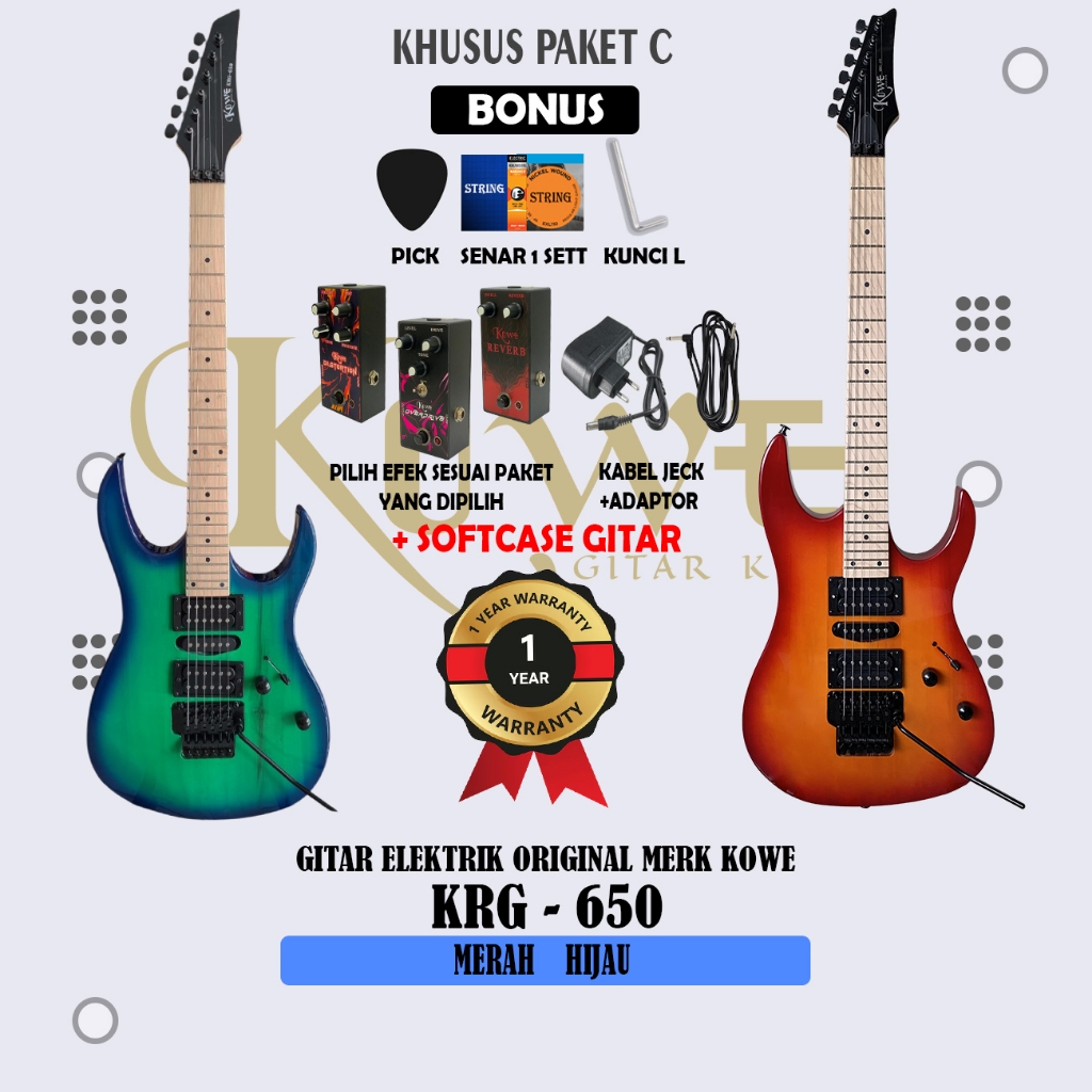 Gitar Listrik Merk kowe original Gitar KRG 650