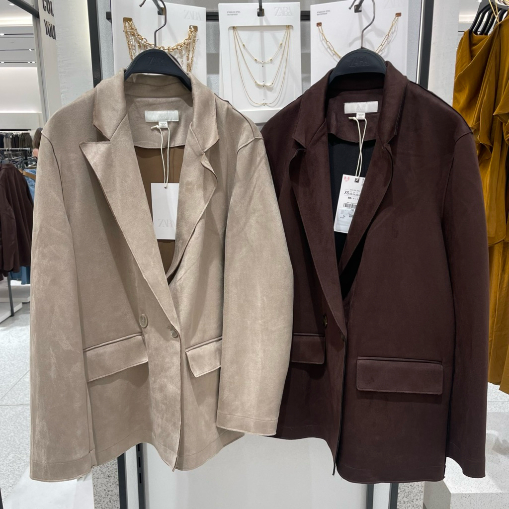 Blazer Suede ZARA Women Jastip (jasa titip)