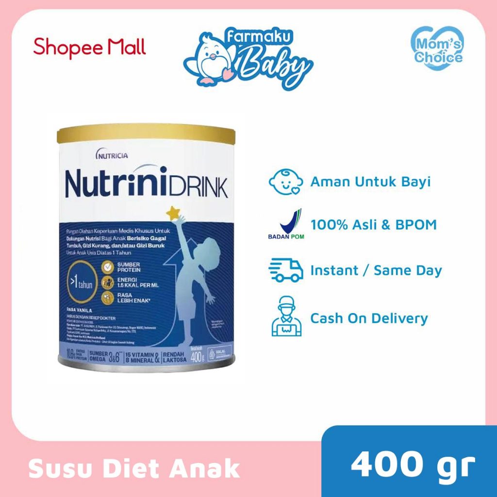 Nutrinidrink Powder Vanilla - Susu Anak 1-12 Tahun - 400 gr