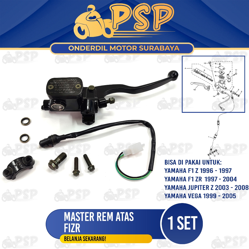 Master Rem Atas Jupiter Z / Fizr + Handel Hitam Assy - Rumah Tabung Minyak Rim Depan Yamaha Vega