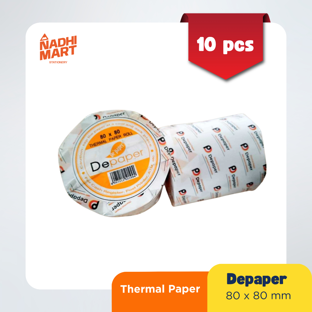 

10 PCS DEPAPER THERMAL PAPER 80x80 / THERMAL PAPER ROL