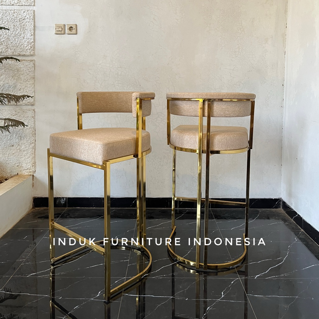 KURSI BAR STAINLESS GOLD