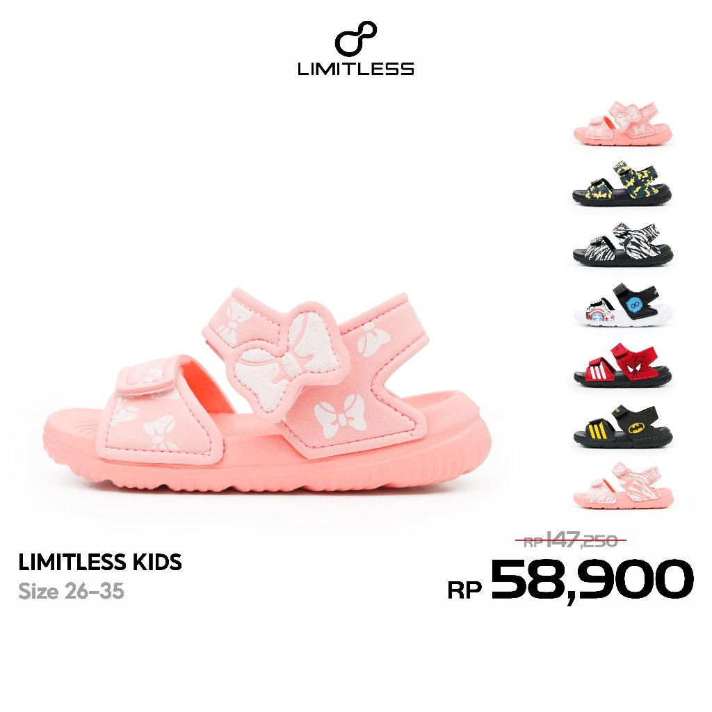 Limitless - Sandal Anak Cewek Motif Cute Sendal Anak Perempuan Karakter Sepatu Sandal Anak Tali Bela