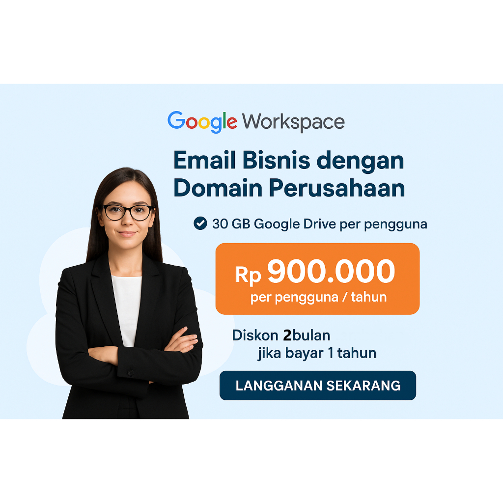 Google Workspace Email Bisnis 1 Tahun Registrasi Baru Original Include Admin Console