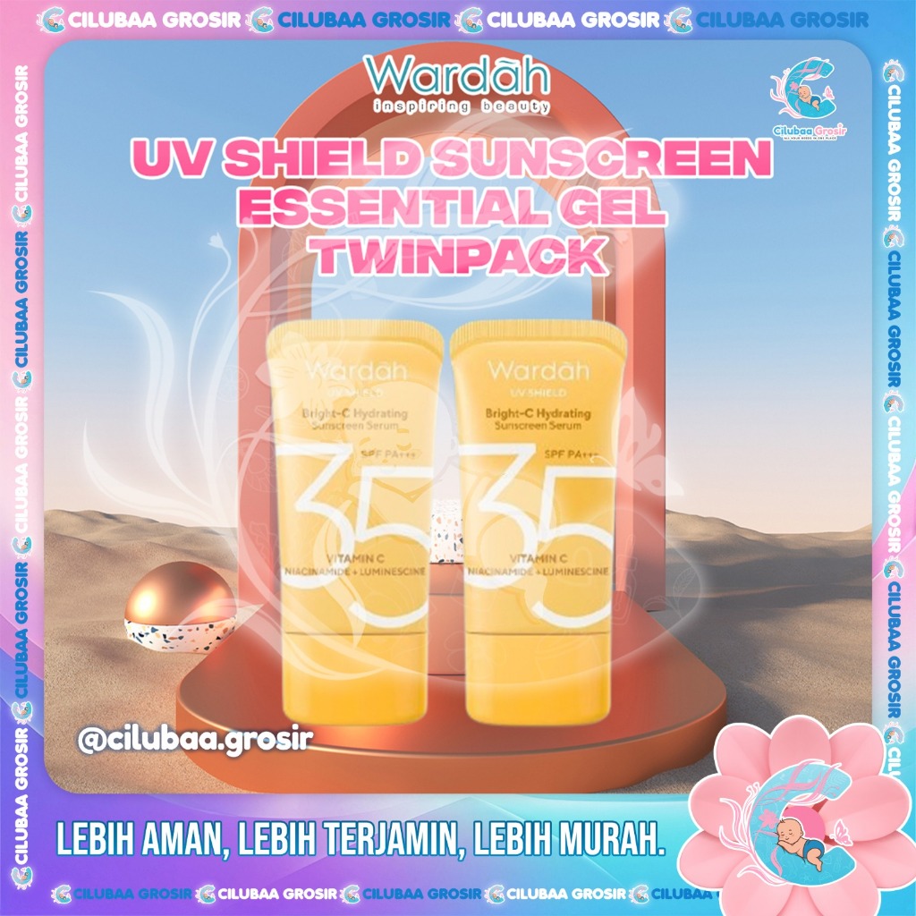 [BUNDLING TWINPACK] Wardah UV Shield Essential Sunscreen Gel SPF 35+++ Original BPOM 40mL || ISI 2 P