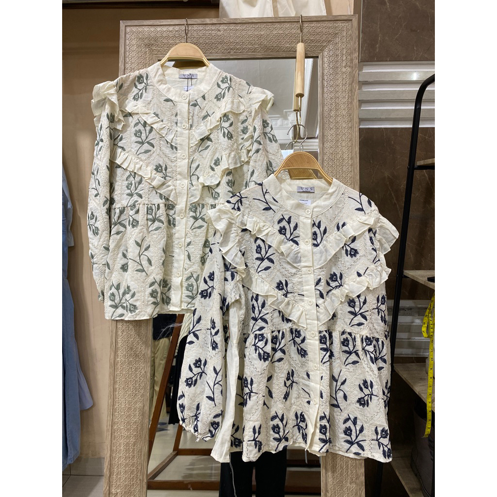 ATASAN BLOUSE KATUN BORDER BUNGA BUNGA PREMIUM