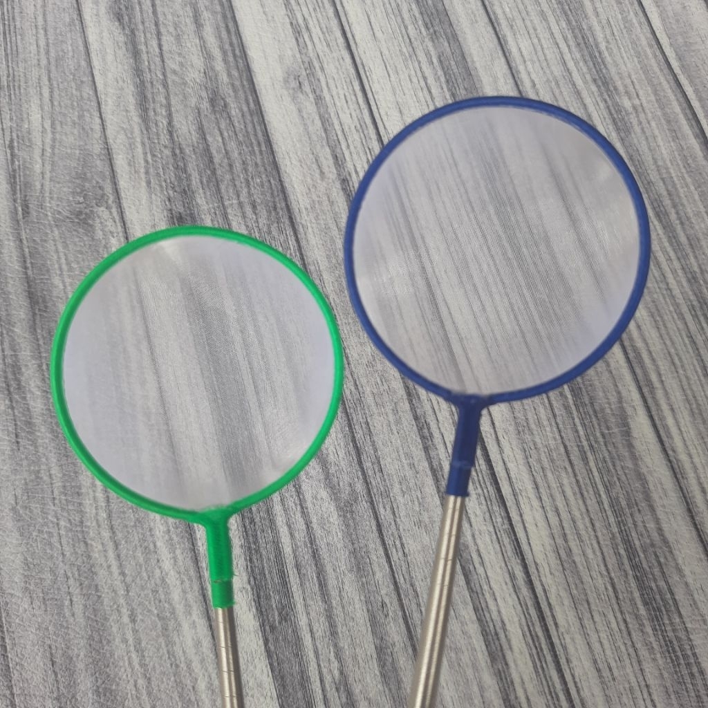 Seser/serok ikan hias kecil lingkaran 6cm gagang stainless